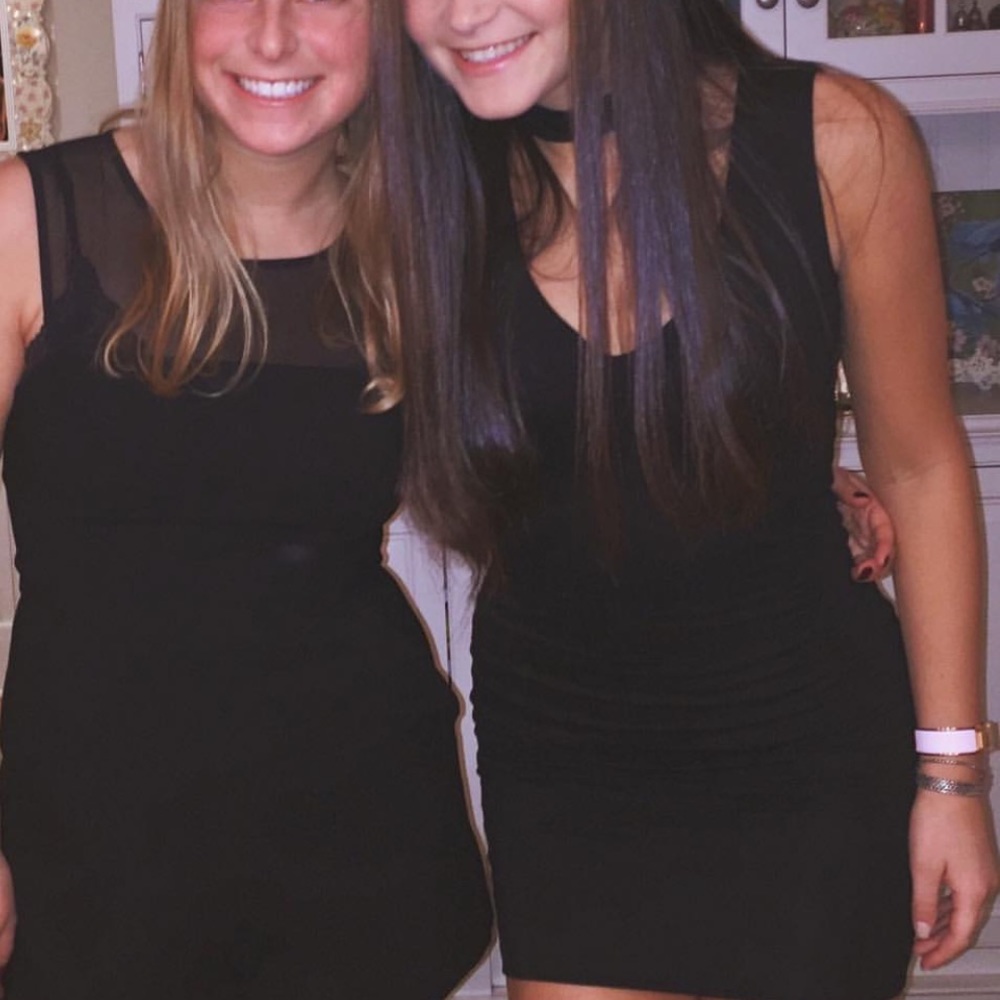 LF black dress with choker neck